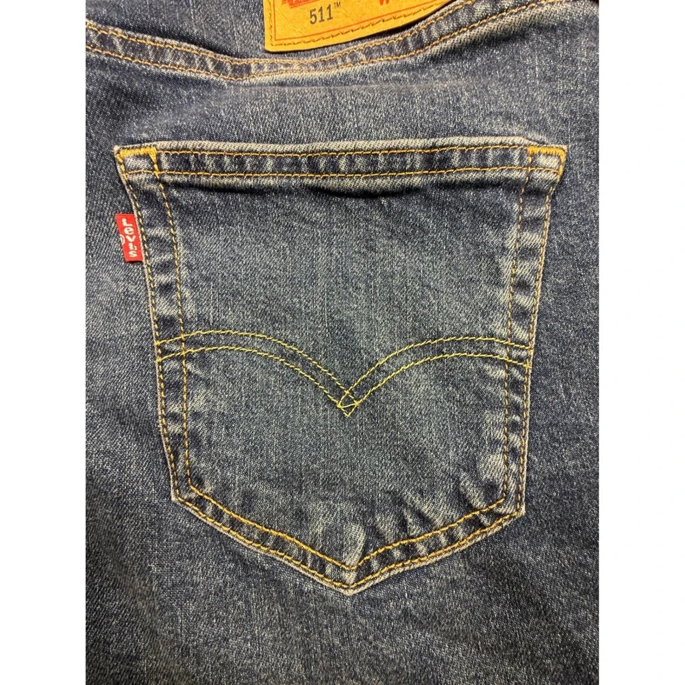 Levi's 511 Slim‎ Fit Jeans Men 34x30 Blue Pre-Owned Denim